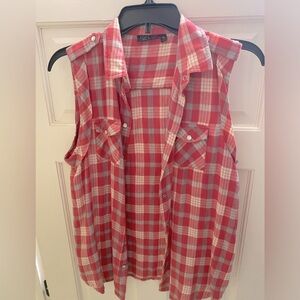 Top shop flannel tank